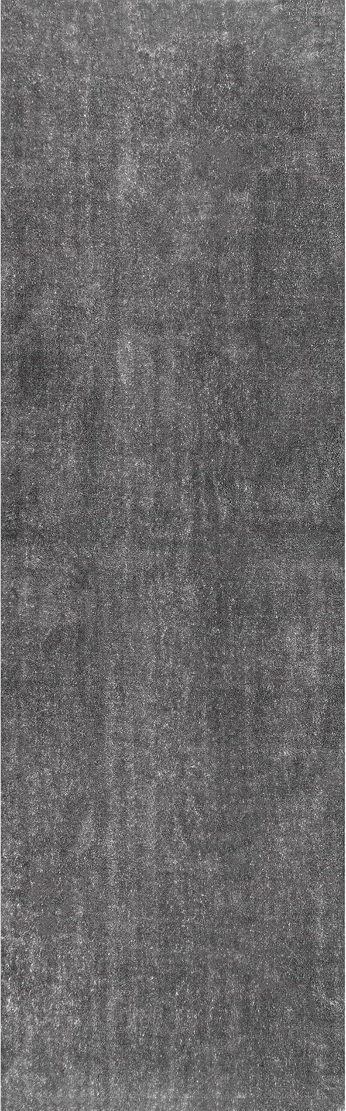 nuLOOM Loni Dark Grey Solid Washable Runner Rug, 2' x 6'
