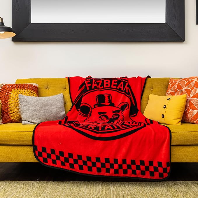 Silver Buffalo Five Nights at Freddy's, Fleece Throw Blanket, 45x60in | Special Delivery, Fazbear Entertainment, Soft and Cozy, 185 GSM