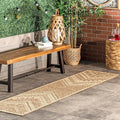 Nuloom Outdoor Performance Collection Landry Brown/Ivory, 2' x 8', Soft and Cozy, High Traffic, Stain Resistant, Easy Clean, Durable Runner for Indoor/Outdoor Patio, Deck, Porch, Garden, Courtyard