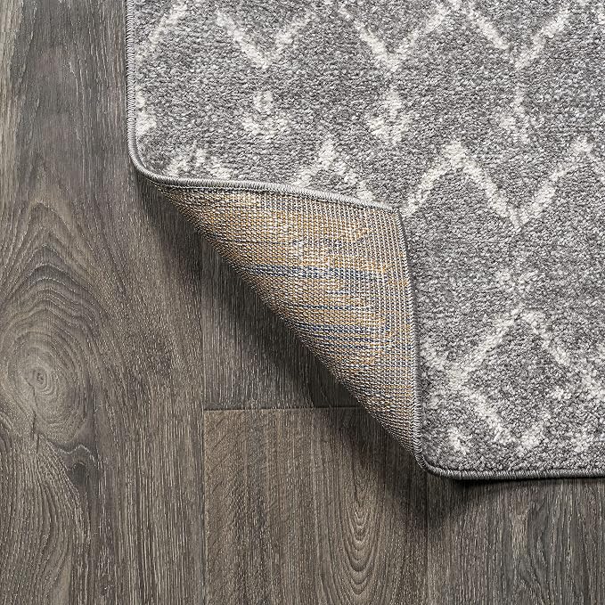 JONATHAN Y Boho Vintage Diamond Gray/Ivory Indoor Area Rug 12X18 ft, Moroccan Hype for Living Room, Bedroom, Kitchen, Office, Easy-Cleaning, High Traffic, Pet-Friendly, Non-Shedding (MOH101C-18)