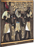 Design Toscano Rameses I Between Horus and Anubis Wall Frieze in Faux Ebony and Gold, 11 Inch