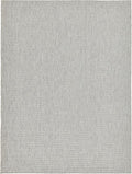 Unique Loom Collection Casual Transitional Solid Heathered Indoor/Outdoor Flatweave Area Rug (9' x 12' Rectangle, Light Gray/Ivory)