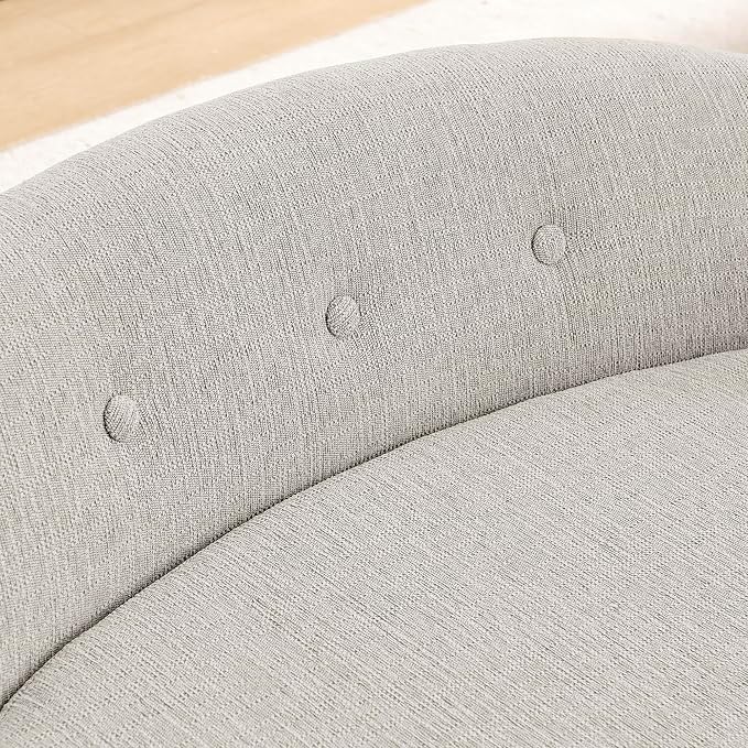 Dog Couch Bed with Oval Semi-Enclosed, Durable Linen Material Pet Sofa Couch with Soft Foam Cushion, Dog Sofa Bed with Legs for Medium Dogs, Beige