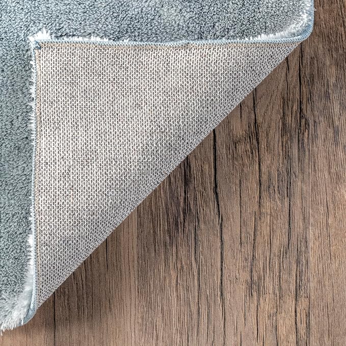 nuLOOM Loni Light Blue Solid Washable Runner Rug, 2' x 6'