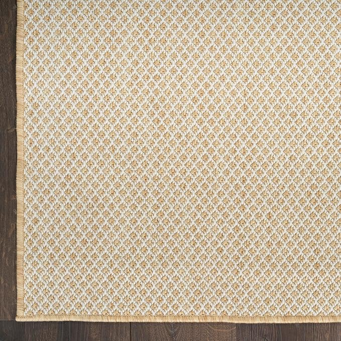 Nourison Home Courtyard Natural 4' x 6' Area Rug - Easy Clean, Non Shedding, Bed Room, Living Room, Dining Room, Kitchen (4' x 6')