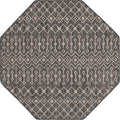 Unique Loom Outdoor Trellis Collection Area Rug - Tribal Trellis (5' 3" Octagon, Charcoal Gray/ Natural)