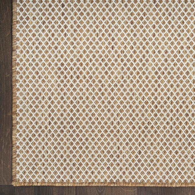 Nourison Home Courtyard Jute Ivory 4' x 6' Area Rug - Easy Clean, Non Shedding, Bed Room, Living Room, Dining Room, Kitchen (4' x 6')