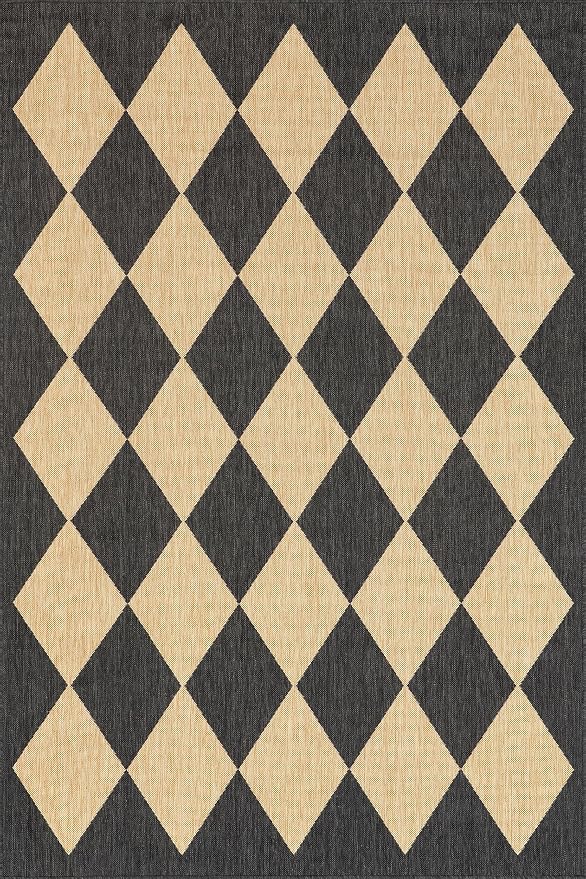 Nuloom Outdoor Performance Collection Sabina Dark Grey/Ivory, 2' x 10', Soft, High Traffic, Stain Resistant, Easy Clean, Durable Runner for Indoor/Outdoor Patio, Deck, Porch, Garden, Courtyard