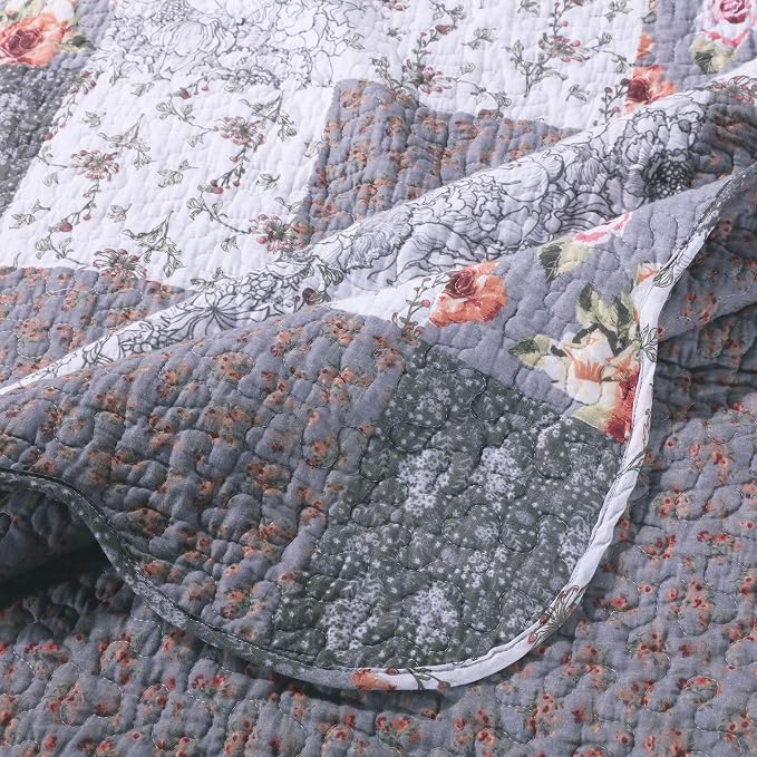 Barefoot Bungalow Giulia Quilted Throw Blanket, 50 x 60 inches, Gray