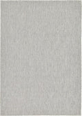 Unique Loom Collection Casual Transitional Solid Heathered Indoor/Outdoor Flatweave Area Rug (7' 1" x 10' Rectangle, Light Gray/Ivory)