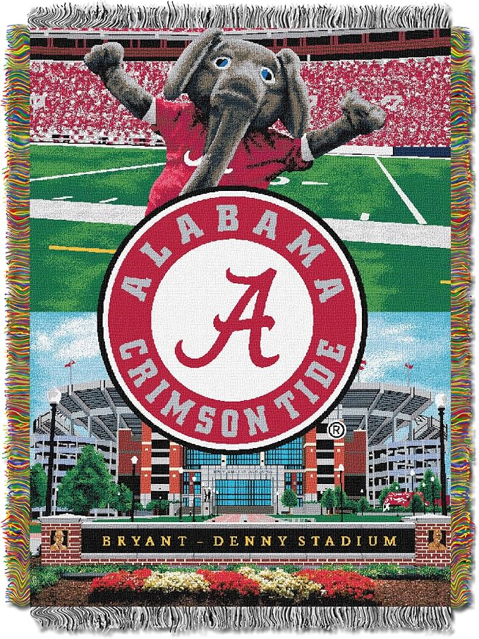 Officially Licensed NCAA "Home Field Advantage" Woven Tapestry Throw Blanket, 48" x 60", Multi Color