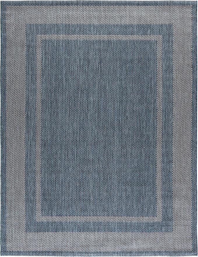 SAFAVIEH Courtyard Area Rug 9x12, Large Navy & Grey CY8477-40021