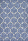 Unique Loom Outdoor Trellis Collection Area Rug (4' 1" x 6' 1" Rectangle, Navy Blue/ Ivory)