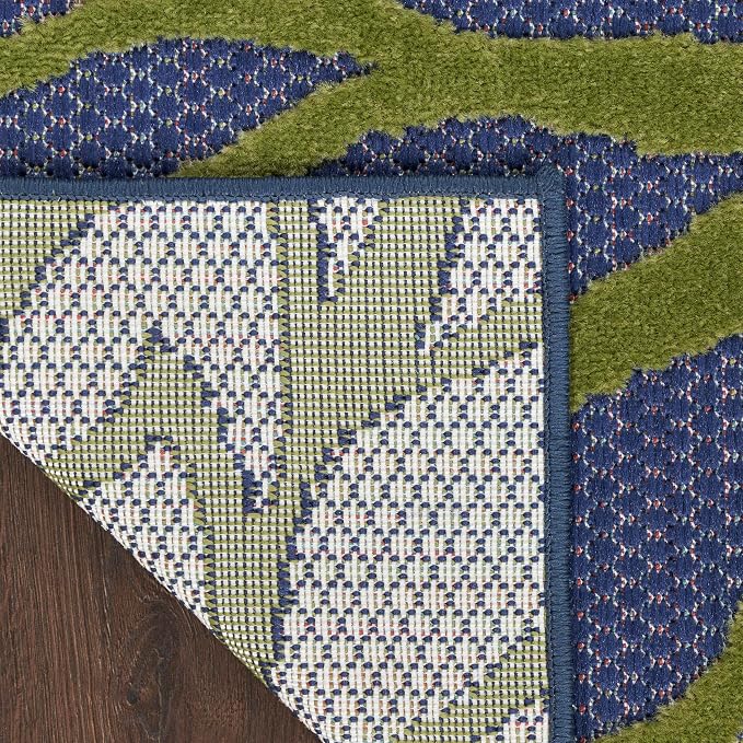 Nourison Home Aloha Navy Multicolor 9' x 12' Area Rug - Easy Clean, Non Shedding, Bed Room, Living Room, Dining Room, Kitchen (9' x 12')