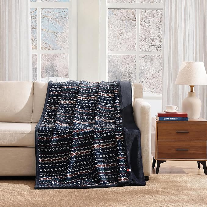 Tommy Hilfiger - Reversible Sherpa Throw Blanket, Cozy Soft Blanket