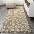 JONATHAN Y Palm Frond Indoor Outdoor Runner Rug 2X8 Brown/Beige, Nevis for Backyard, Patio, Porch, Easy-Cleaning, High Traffic, Pet-Friendly, Non-Shedding (SMB119A-28)