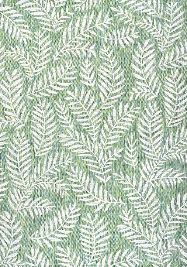JONATHAN Y Palm Frond Indoor Outdoor Area Rug 9X12 Cream/Green, Nevis for Backyard, Patio, Porch, Easy-Cleaning, High Traffic, Pet-Friendly, Non-Shedding (SMB119G-9)
