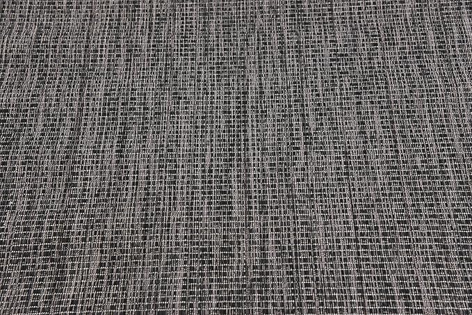 Unique Loom Collection Casual Transitional Solid Heathered Indoor/Outdoor Flatweave Area Rug (4' 1" x 6' 1" Rectangle, Black/Ivory)