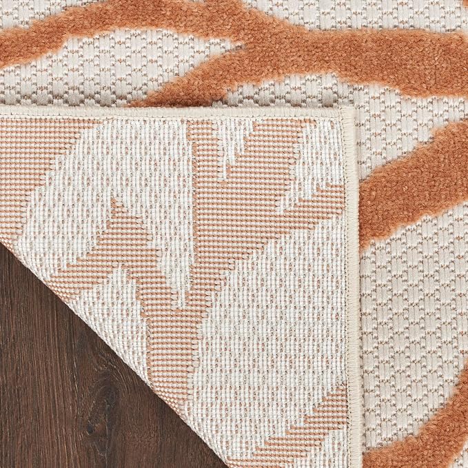 Nourison Home Aloha Indoor/Outdoor Ivory Multicolor 6' x 9' Area Rug, Easy Cleaning, Non Shedding, Bed Room, Living Room, Dining Room, Backyard, Deck, Patio (6x9)