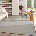 Nourison Home Courtyard Black White 9' x 12' Area Rug - Easy Clean, Non Shedding, Bed Room, Living Room, Dining Room, Kitchen (9' x 12')