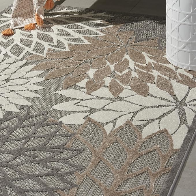 Nourison Home Aloha Natural 3'6" x 5'6" Area Rug - Easy Clean, Non Shedding, Bed Room, Living Room, Dining Room, Kitchen (4' x 6')