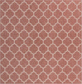 Unique Loom Outdoor Trellis Collection Area Rug - Trellis (Square 10' 8" x 10' 8", Rust Red/ Ivory)