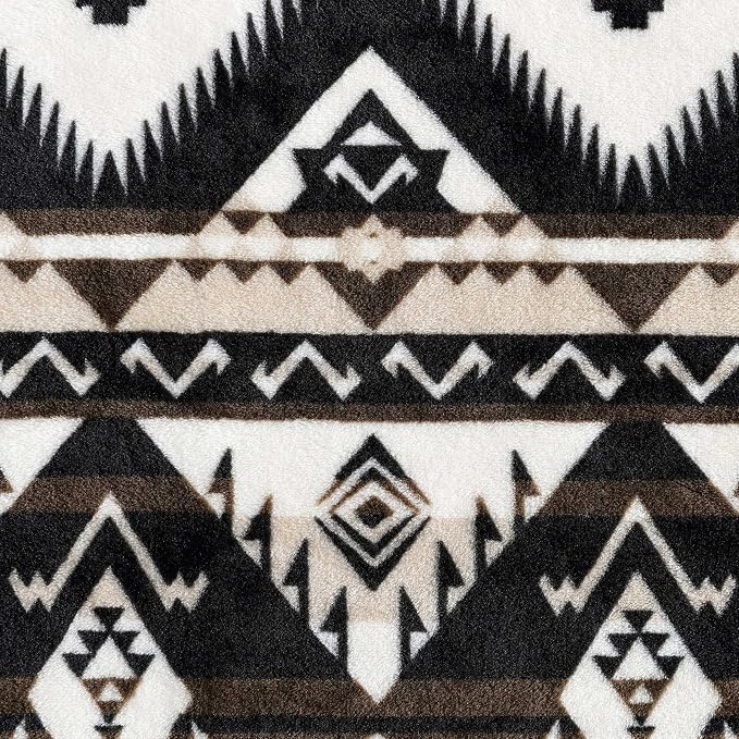 Wrangler - Sherpa Throw Blanket for Couch 50x60, Ultra Soft Plush Fleece Blanket, Americana Decor, Lightweight Warm Cozy Throw, Perfect for Sofa, Bed, Living Room (Jesse Brown)