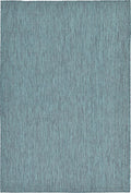 Unique Loom Collection Casual Transitional Solid Heathered Indoor/Outdoor Flatweave Area Rug (6' 1" x 9' Rectangle, Teal/Navy Blue)