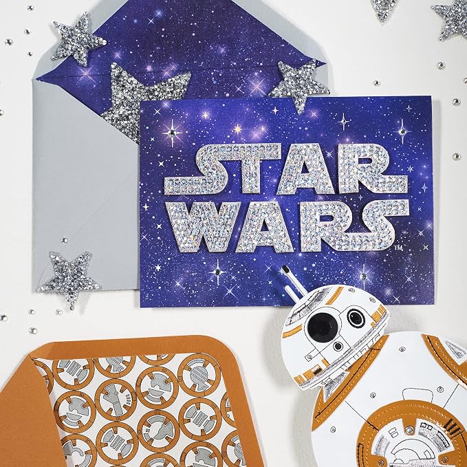 Papyrus Star Wars Birthday Card Assortment, BB-8 and Yoda (3-Count)