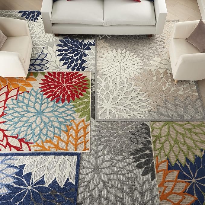 Nourison Home Aloha Natural 3'6" x 5'6" Area Rug - Easy Clean, Non Shedding, Bed Room, Living Room, Dining Room, Kitchen (4' x 6')