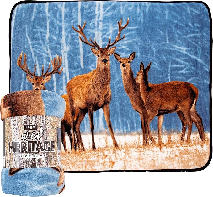 NORTHWEST Cold Snap Oversized Raschel Throw Blanket, 60" x 80" (Pack of 2)