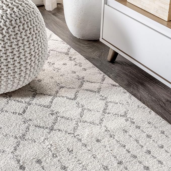 JONATHAN Y Boho Vintage Diamond Cream/Gray Runner Rug 2X14 ft, Moroccan Hype for Living Room, Bedroom, Kitchen, Office, Easy-Cleaning, High Traffic, Pet-Friendly, Non-Shedding (MOH101B-214)