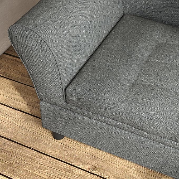 PawHut Pet Sofa, Dog Couch, Elevated Pet Bed for Small Dogs, with Hidden Storage, Soft Tufted Cushion, Gray