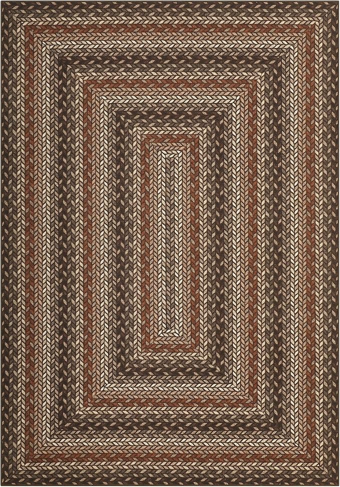 Garvee Runner Rug 2x6 Easy Jute Hallway Runner Rug Washable Non Slip Indoor Outdoor Rugs for Patio Entryway Ultra-Thin Non-Shedding Floor Mat for Laundry Bathroom Bedroom Backyard Porch Orange/Brown