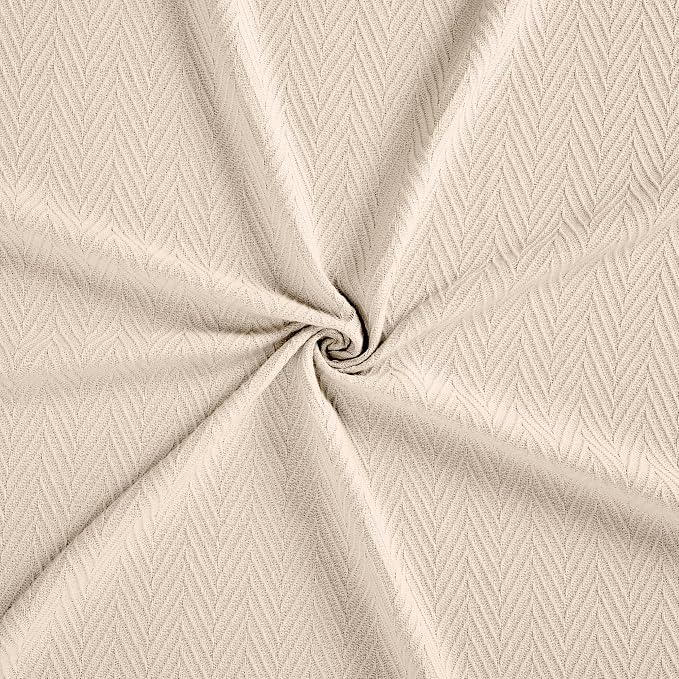 Superior Metro All-Season Cotton Blanket, Woven Blanket for Couch, Bed, Bedding, Farmhouse, Home Essentials, Cute and Cozy Bohemian Blankets, Herringbone Weave, Twin Size, Ivory