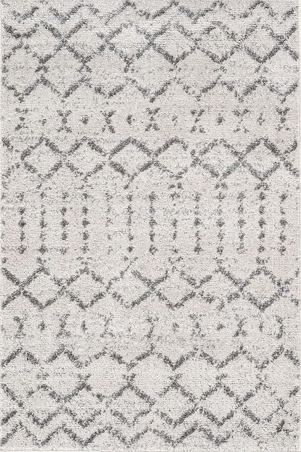 JONATHAN Y Boho Vintage Diamond Cream/Gray Indoor Area Rug 2X3 ft, Moroccan Hype for Living Room, Bedroom, Kitchen, Office, Easy-Cleaning, High Traffic, Pet-Friendly, Non-Shedding (MOH101B-23)