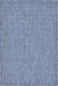 Unique Loom Collection Casual Transitional Solid Heathered Indoor/Outdoor Flatweave Area Rug (4' 1" x 6' 1" Rectangle, Blue/Navy Blue)