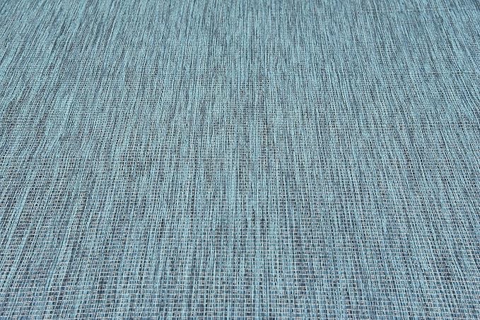 Unique Loom Collection Casual Transitional Solid Heathered Indoor/Outdoor Flatweave Area Rug (8' x 11' 4" Rectangle, Teal/Navy Blue)