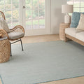 Nourison Home Courtyard Ivory Aqua 8' x Square Area Rug - Easy Clean, Non Shedding, Bed Room, Living Room, Dining Room, Kitchen (8' x Square)