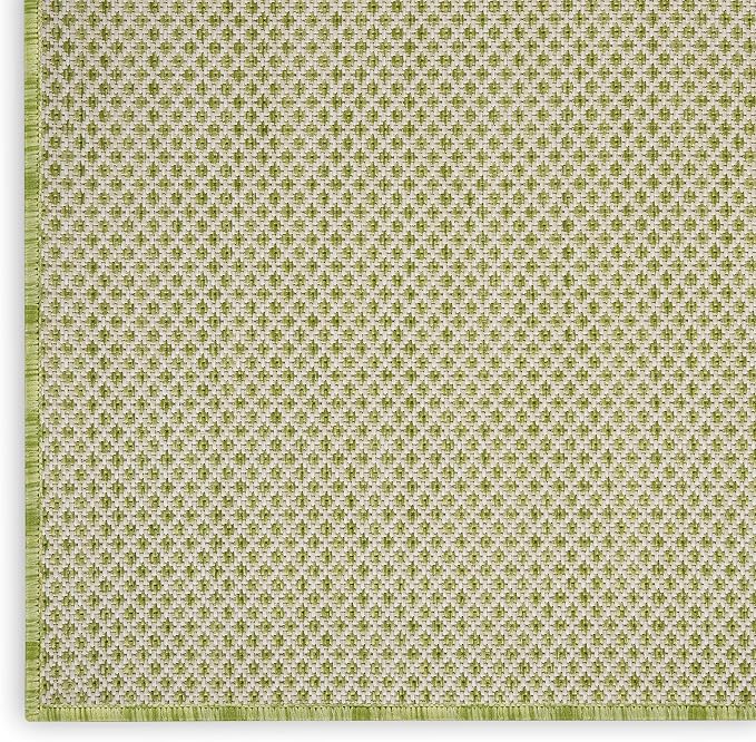 Nourison Home Courtyard Ivory Green 9' x 12' Area Rug - Easy Clean, Non Shedding, Bed Room, Living Room, Dining Room, Kitchen (9' x 12')