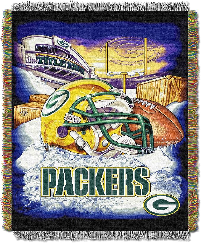 Northwest NFL Woven Tapestry Wall Hanging, 48 x 60 Inches, Officially Licensed, Decorative Fringes