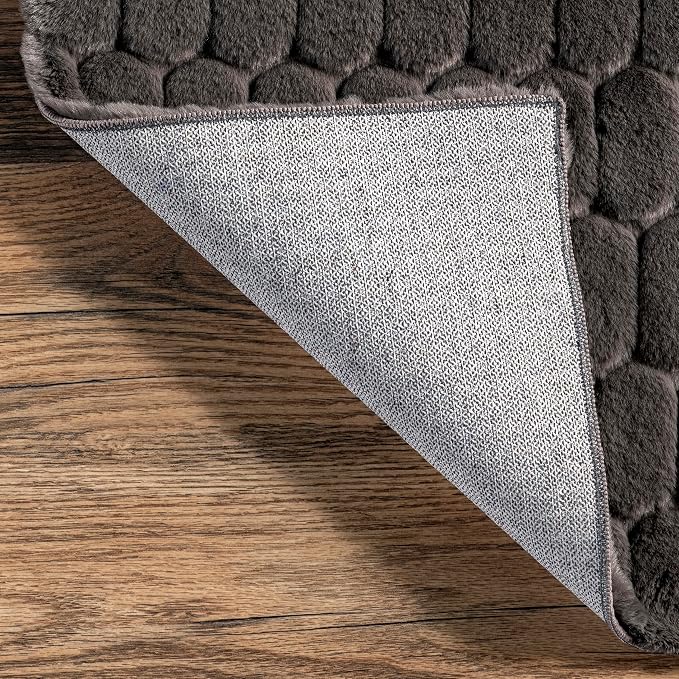 nuLOOM Loni Dark Grey Solid Washable Area Rug, 5' x 8'