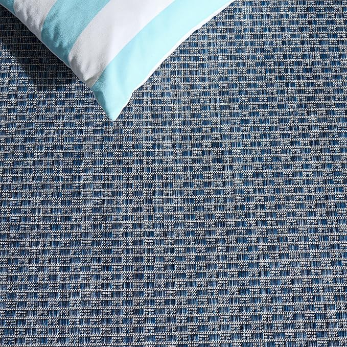 SAFAVIEH Courtyard Area Rug 9x12, Large Navy & Grey CY8477-40021