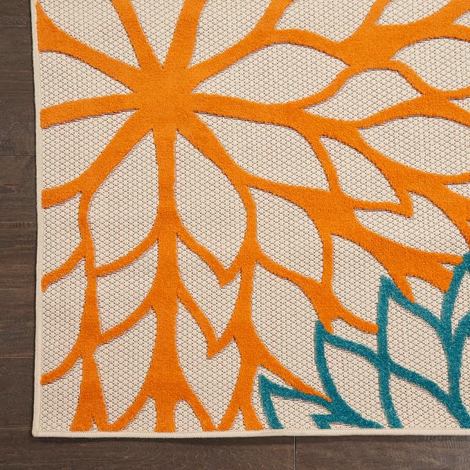 Nourison Home Aloha 10' x 14' Green Fabric Tropical Area Rug (10' x 14')