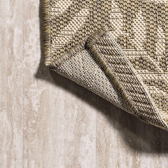 JONATHAN Y Palm Frond Indoor Outdoor Area Rug 3X5 Brown/Beige, Nevis for Backyard, Patio, Porch, Easy-Cleaning, High Traffic, Pet-Friendly, Non-Shedding (SMB119A-3)