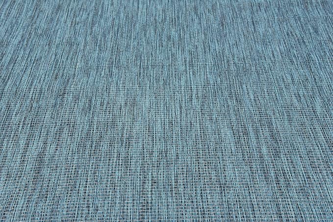 Unique Loom Collection Casual Transitional Solid Heathered Indoor/Outdoor Flatweave Area Rug (7' 1" x 10' Rectangle, Teal/Navy Blue)
