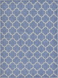 Unique Loom Outdoor Trellis Collection Area Rug (9' x 12' Rectangle, Navy Blue/ Ivory)