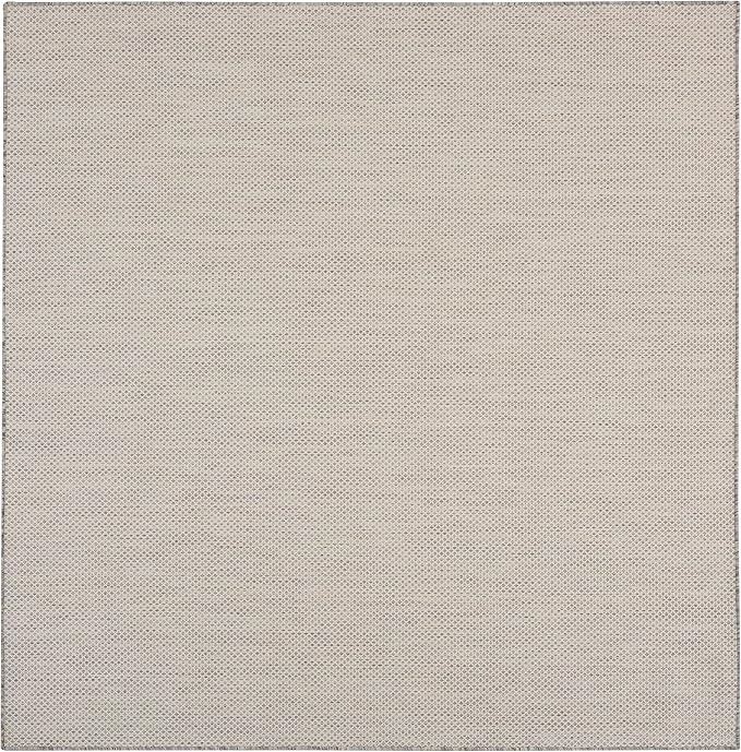 Nourison Home Courtyard Ivory Silver 8' x Square Area Rug - Easy Clean, Non Shedding, Bed Room, Living Room, Dining Room, Kitchen (8' x Square)
