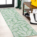 JONATHAN Y Palm Frond Indoor Outdoor Runner Rug 2X8 Cream/Green, Nevis for Backyard, Patio, Porch, Easy-Cleaning, High Traffic, Pet-Friendly, Non-Shedding (SMB119G-28)