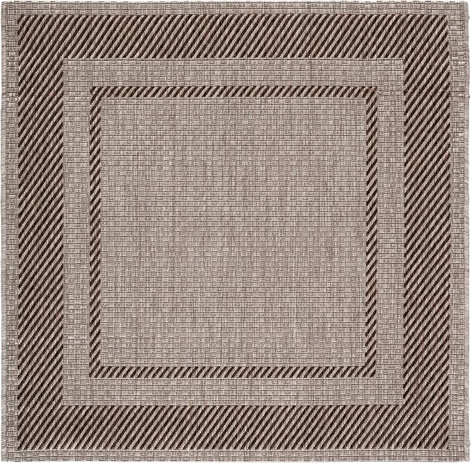 SAFAVIEH Courtyard Square Rug 4', Beige & Brown CY8477-36312